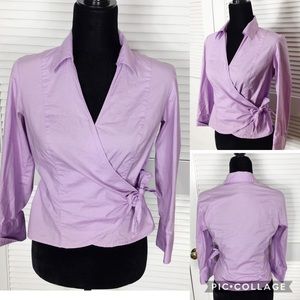 Solid colored wrap top